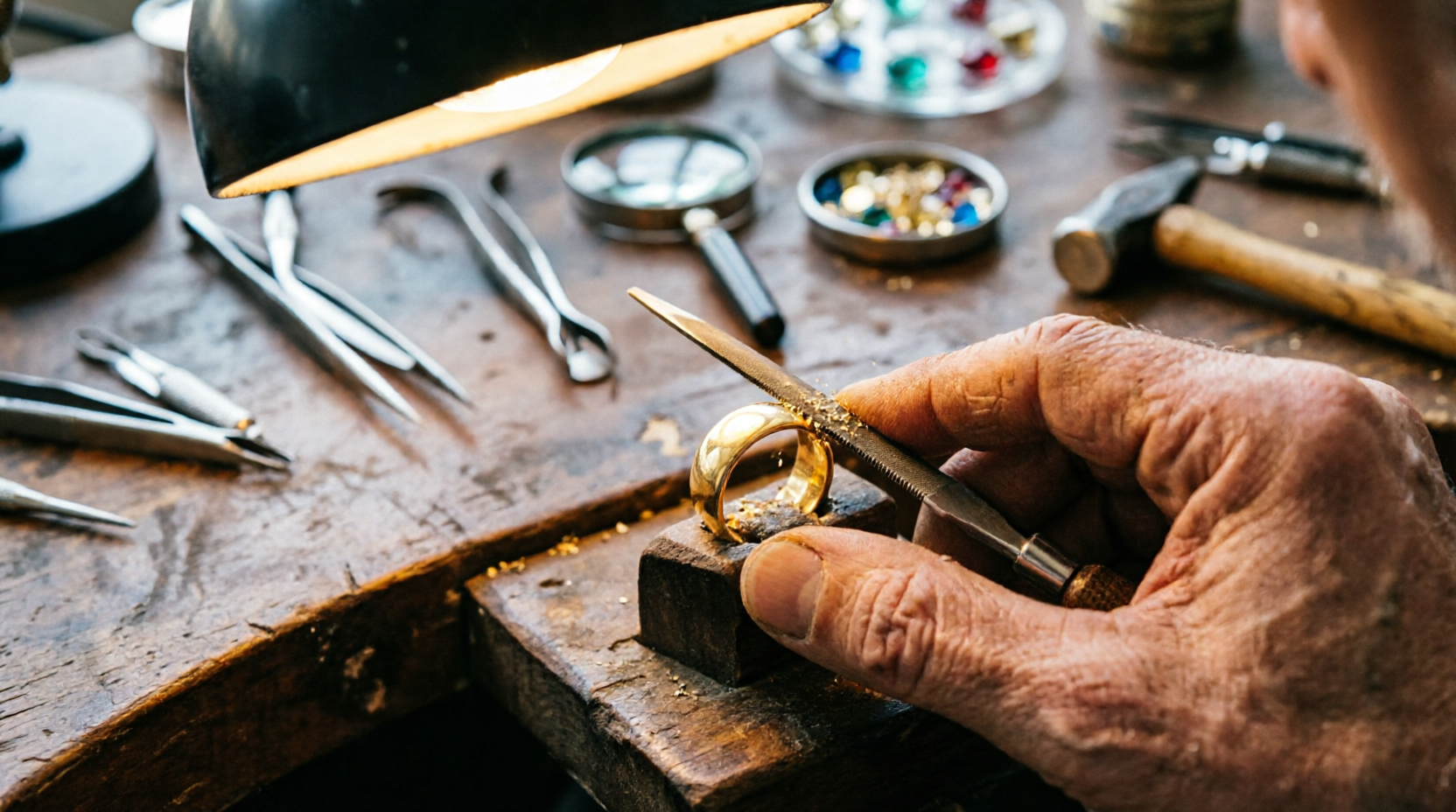 Goldsmith at the bench — hand craftsmanship, Rawalpindi