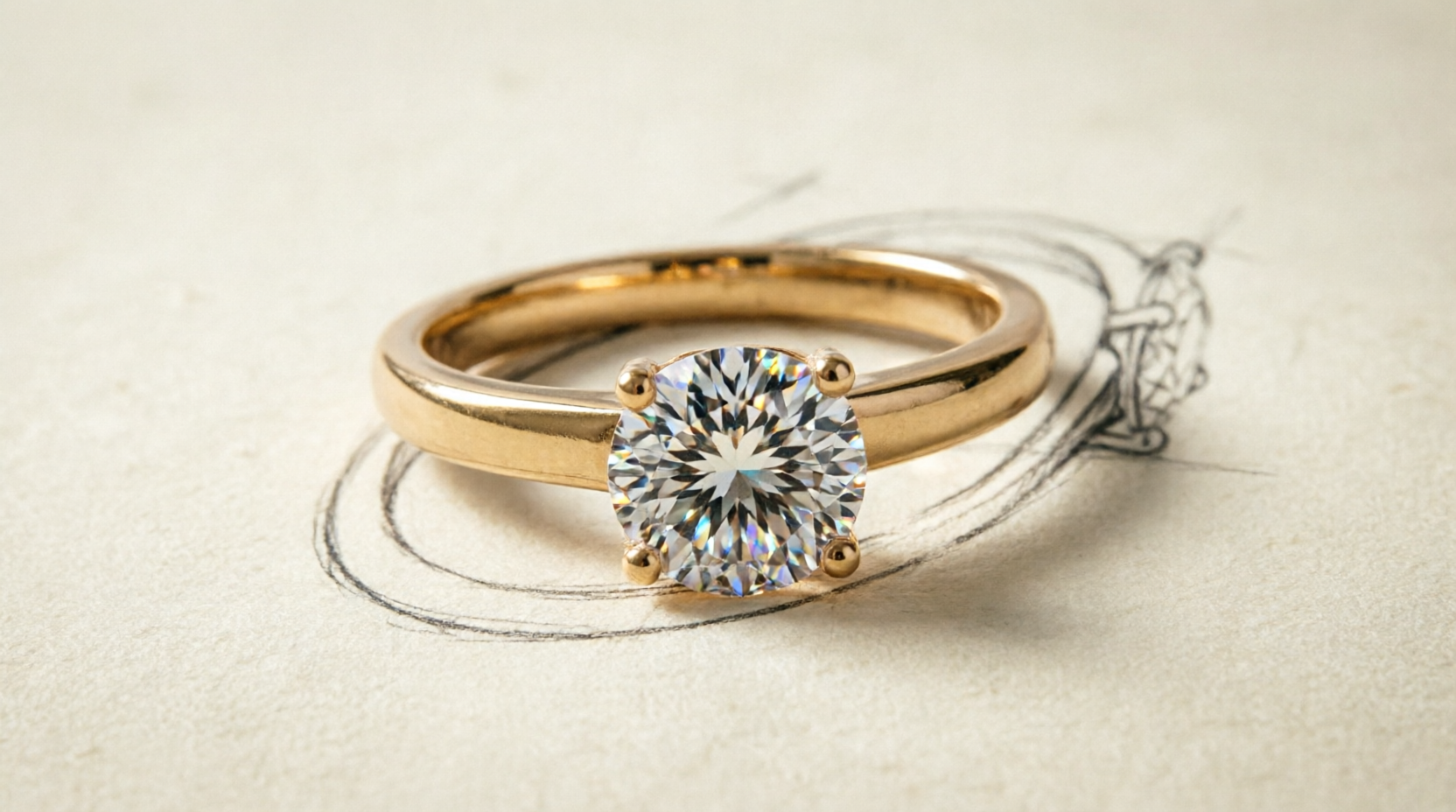 Finished bespoke solitaire ring — custom jewellery Rawalpindi